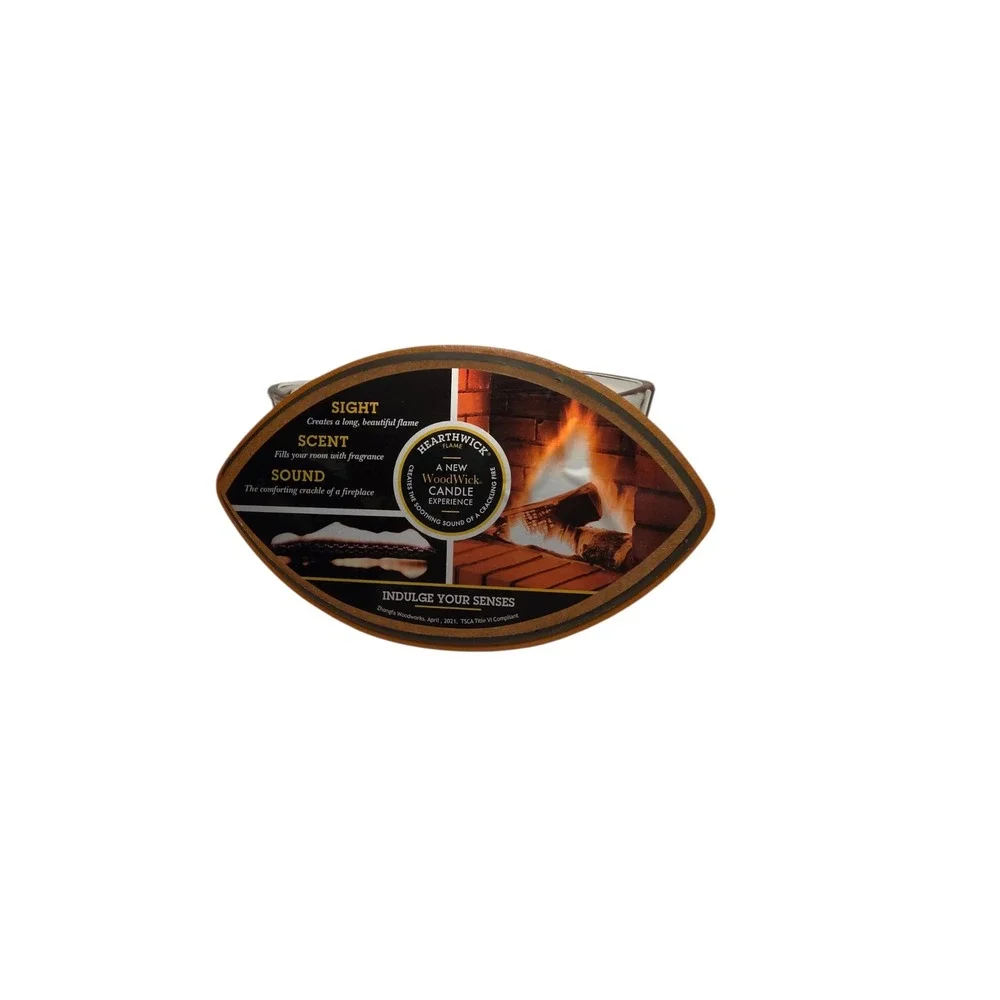 WoodWick Cinnamon Chai Hearthwick‎ Flame Ellipse Scented Candle with Wood Lid